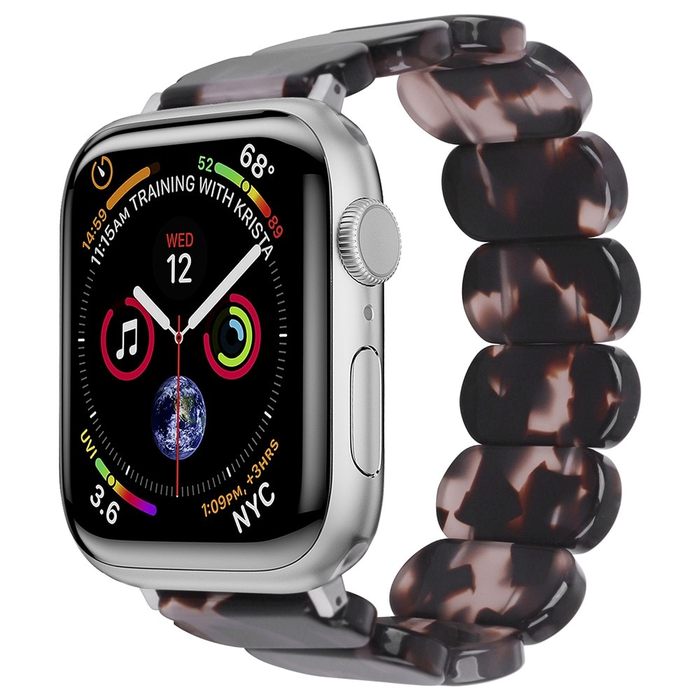 Elastiskt resinarmbånd til Apple Watch 45mm Series 9 svart/grå