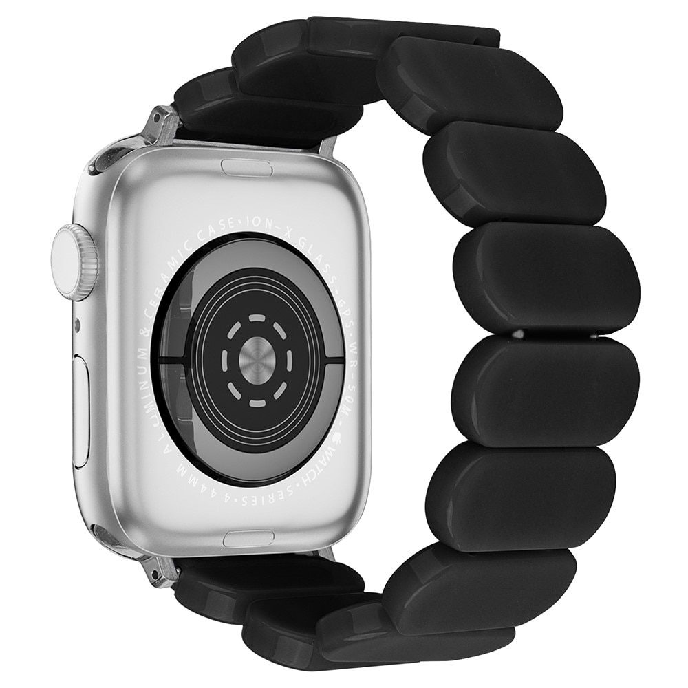 Elastiskt resinarmbånd til Apple Watch 45mm Series 8 svart