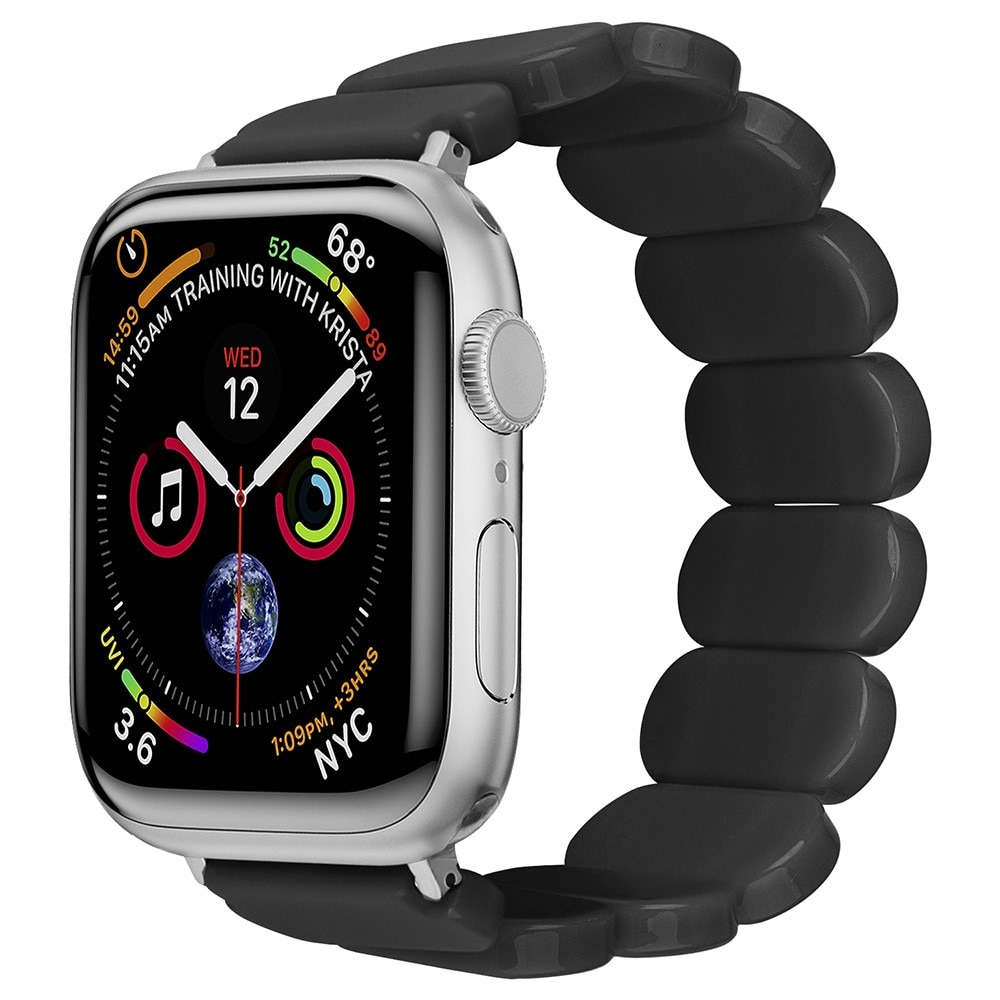Elastiskt resinarmbånd til Apple Watch 45mm Series 8 svart