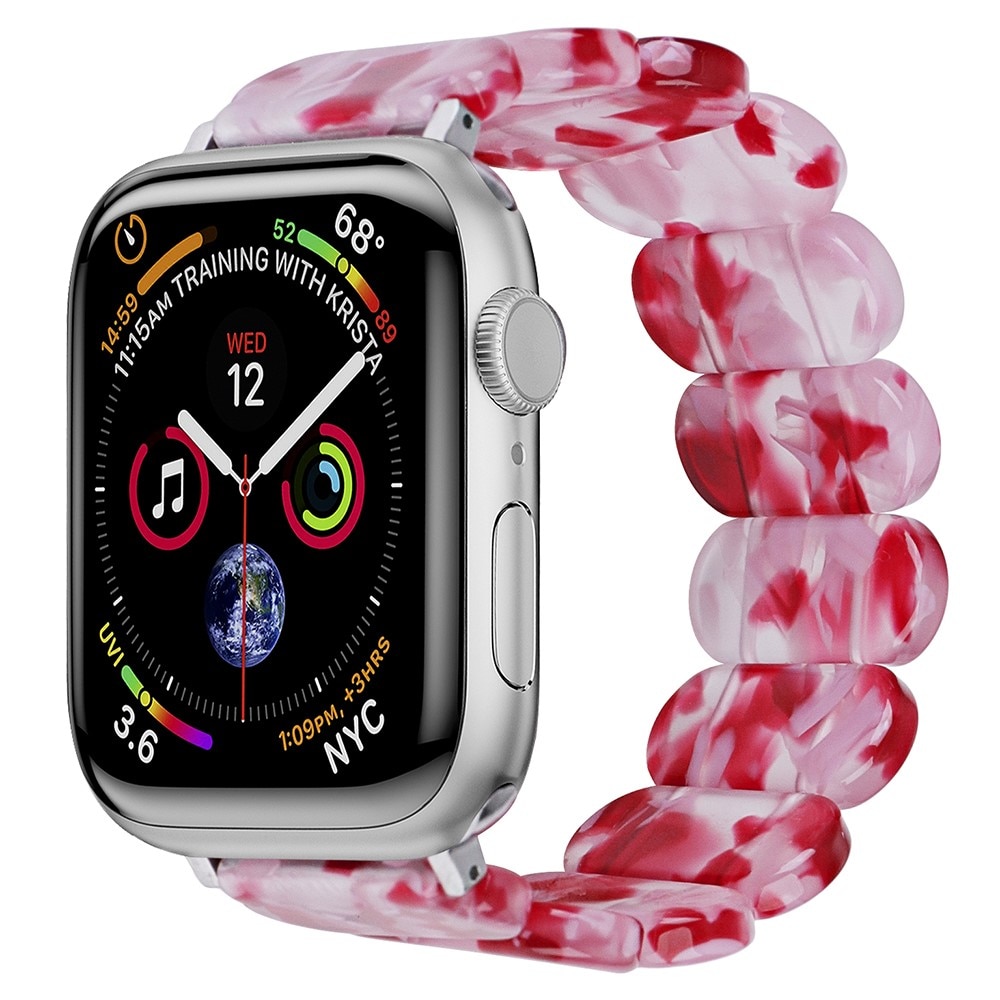Elastiskt resinarmbånd til Apple Watch SE 44mm rosa blanding