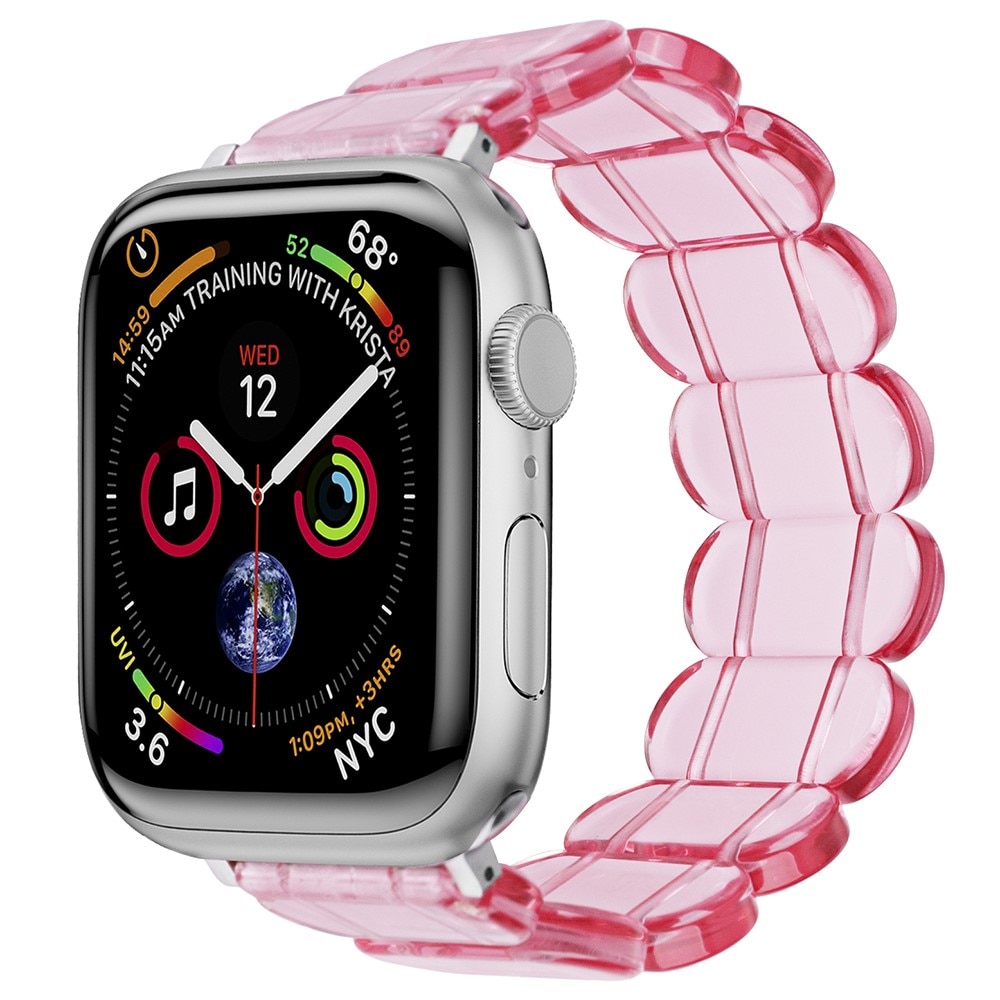 Elastiskt resinarmbånd til Apple Watch 44mm rosa