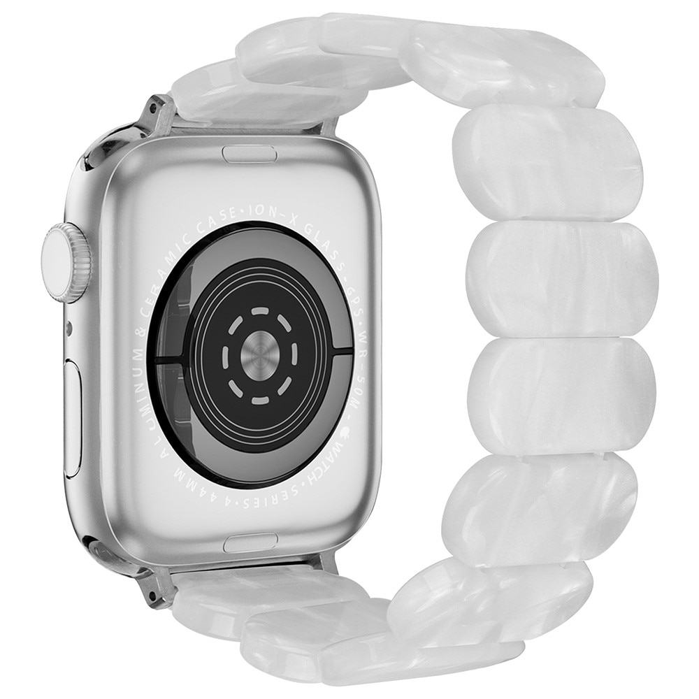 Elastiskt resinarmbånd til Apple Watch 45mm Series 9 perlehvit