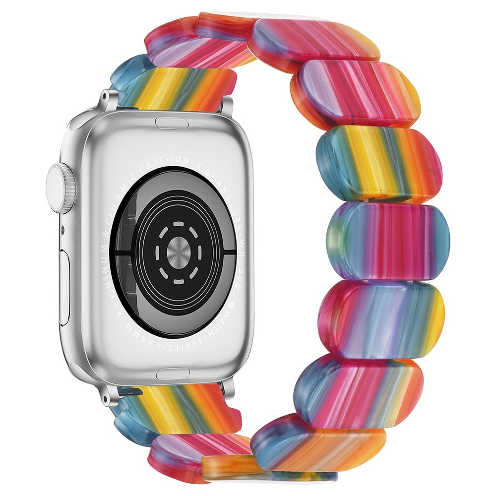 Elastiskt resinarmbånd til Apple Watch 44mm regnbue