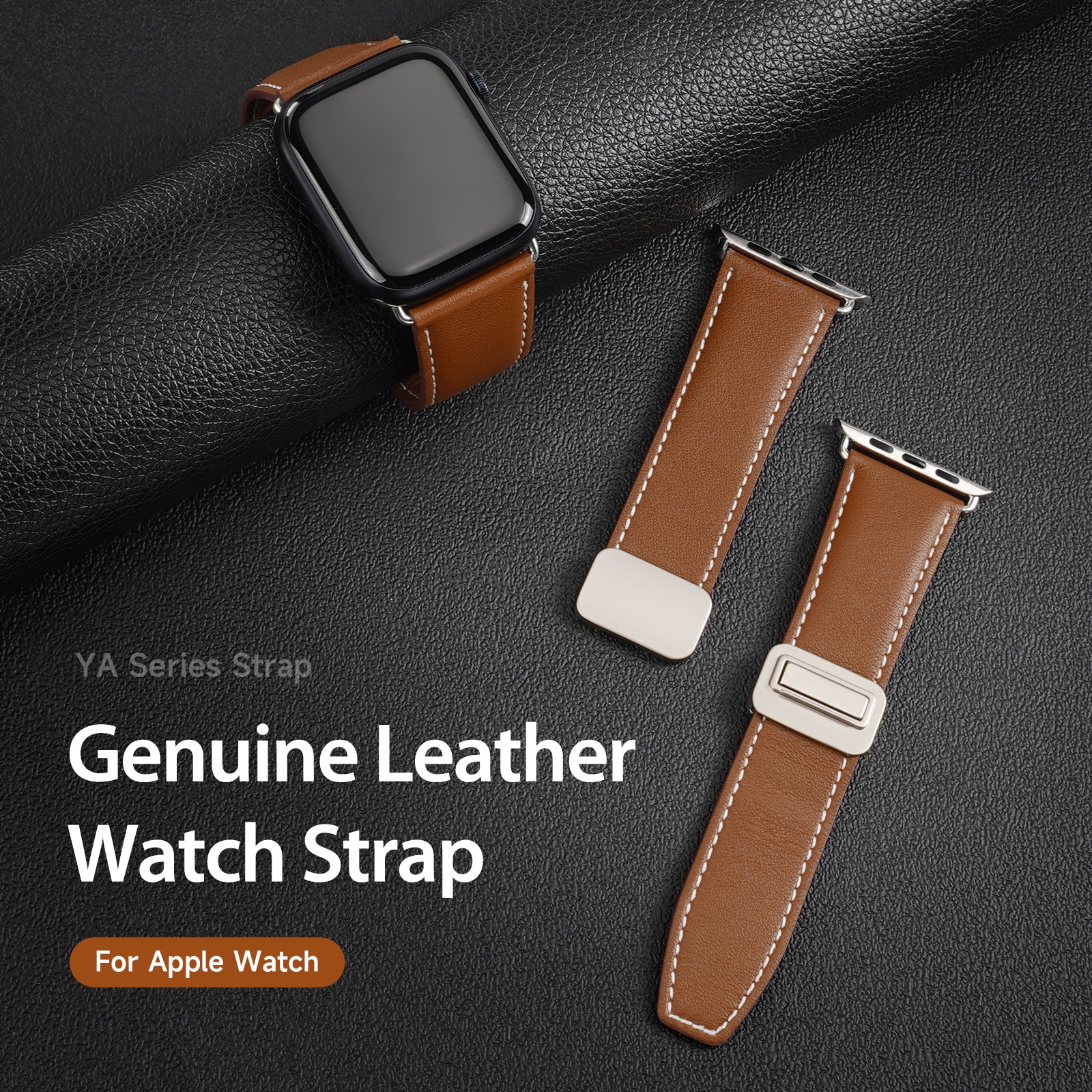 Lærreim Apple Watch Series 11 42mm Brun