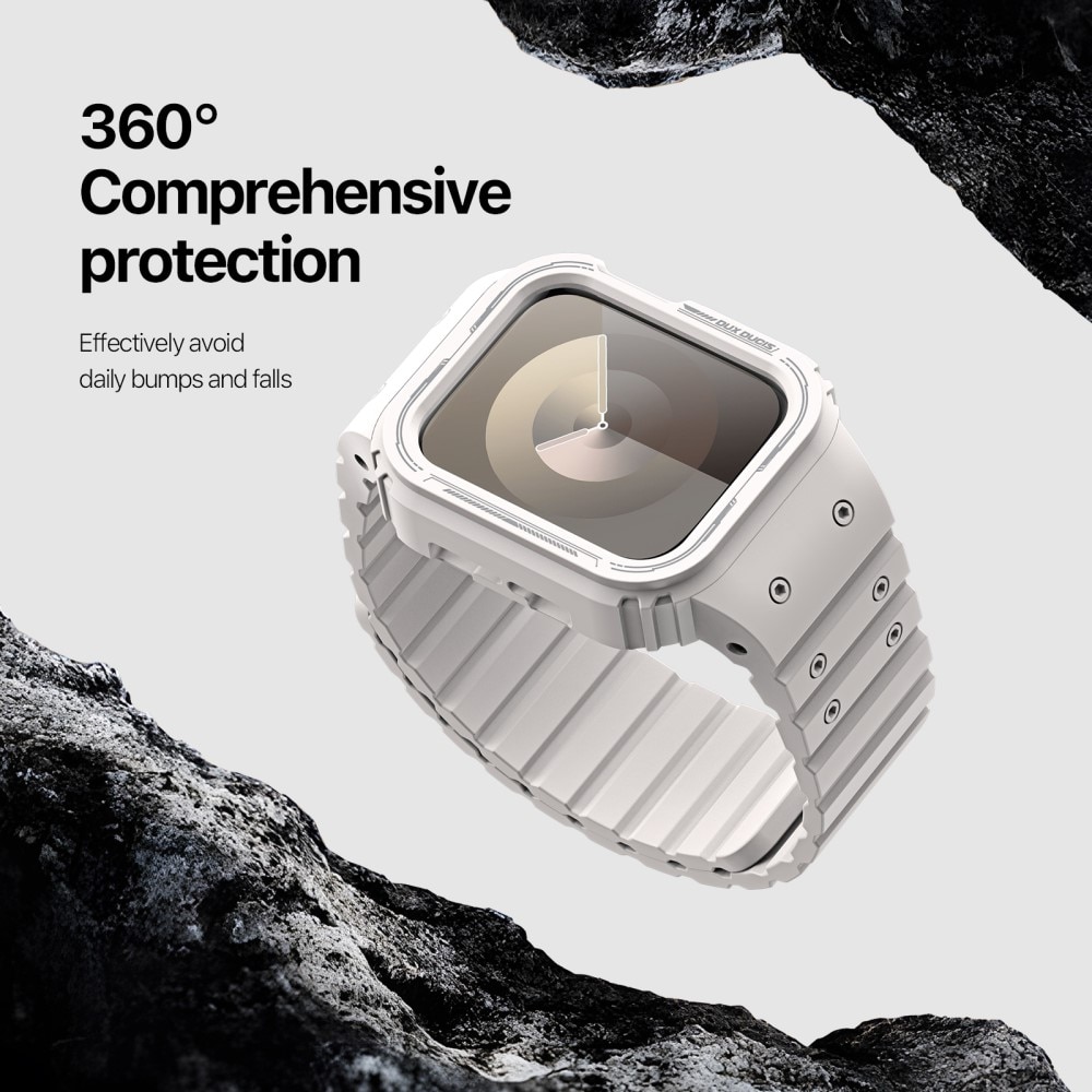 OA Series Deksel + Reim Silikon Apple Watch 45mm Series 7 hvit