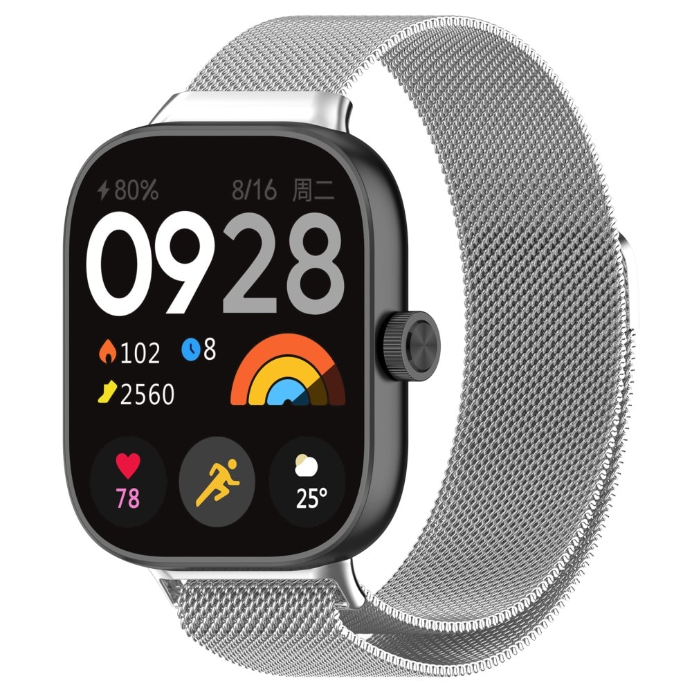 Xiaomi Redmi Watch 4 Reim Milanese Loop sølv