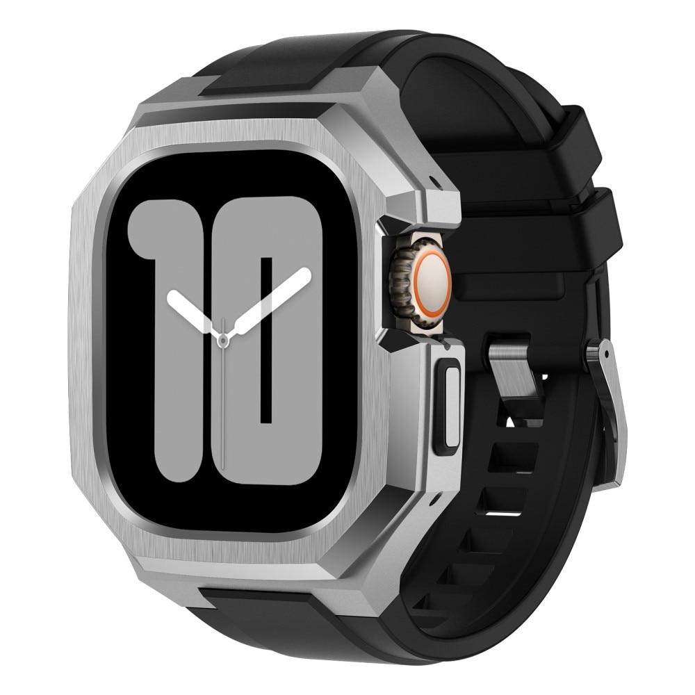 Stainless Steel Deksel + Reim Apple Watch Ultra 2 49mm sølv/svart