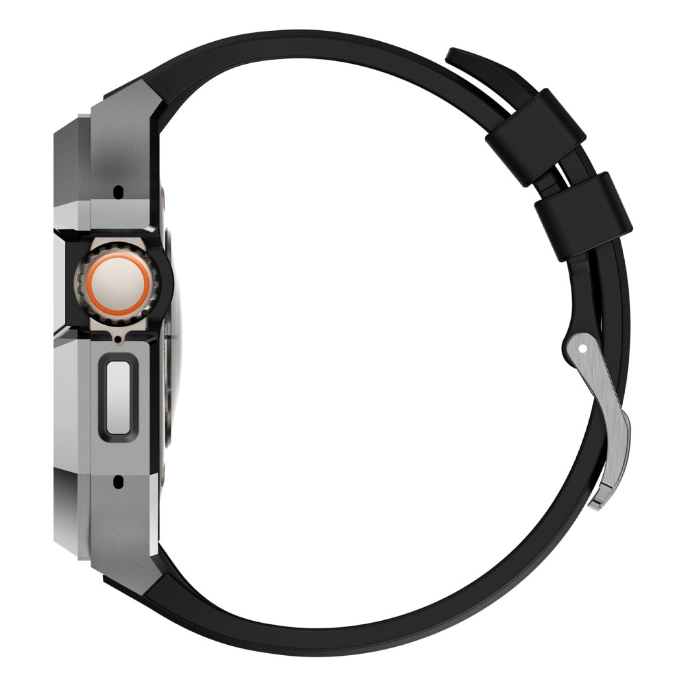 Stainless Steel Deksel + Reim Apple Watch Ultra 2 49mm sølv/svart