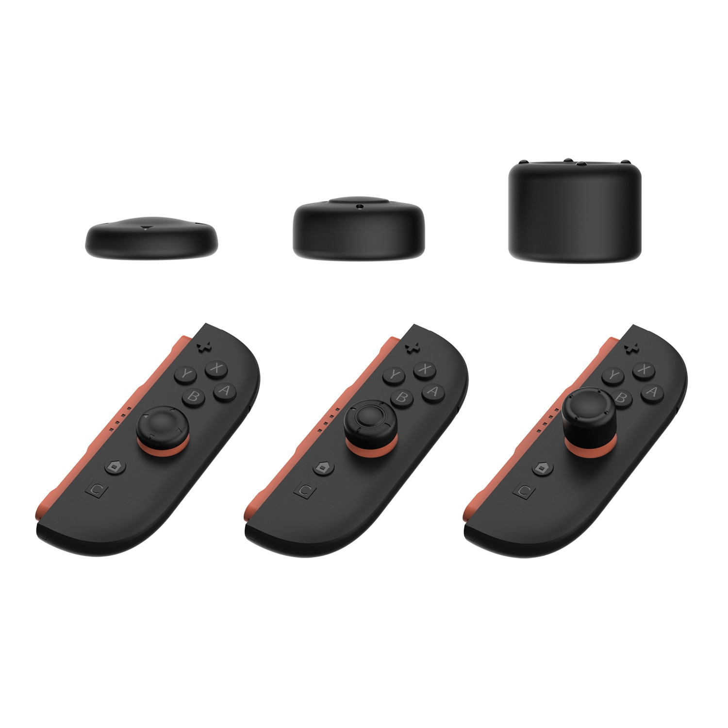 Joystick knappdeksel silikon Nintendo Switch 2 (6-pack) svart