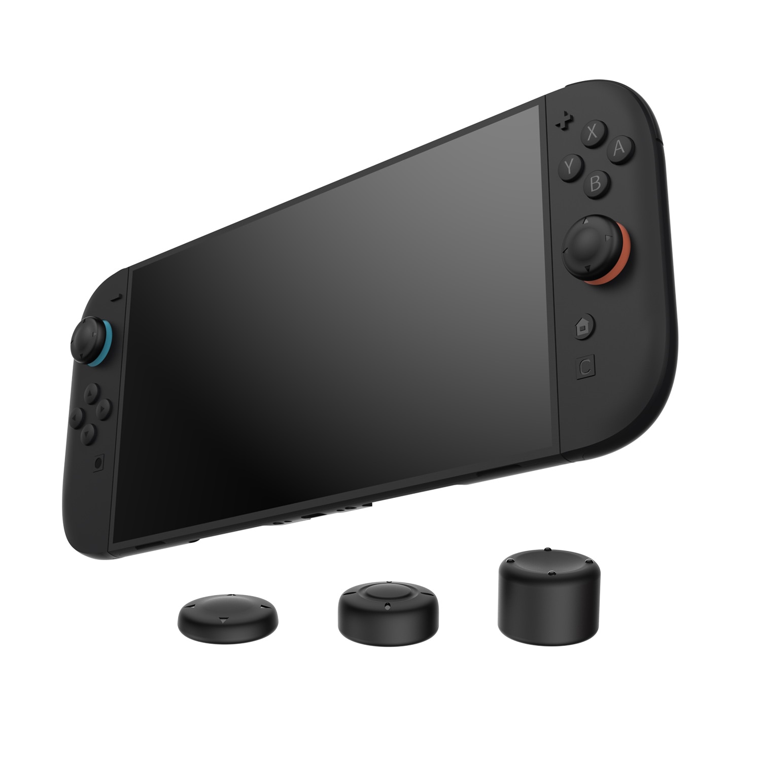 Joystick knappdeksel silikon Nintendo Switch 2 (6-pack) svart
