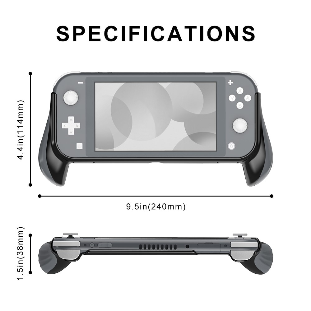 Ergonomic Handle Deksel Nintendo Switch Lite grå