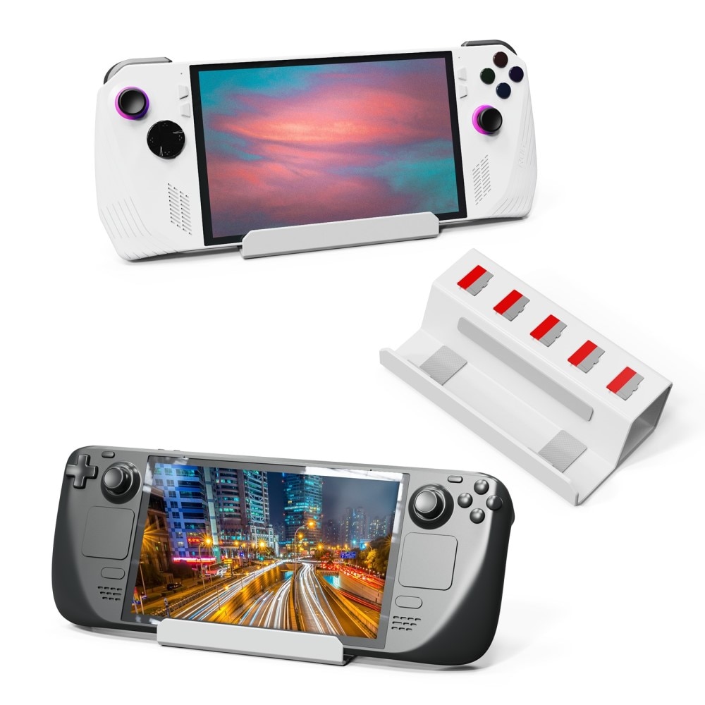 Bordstativ med kortplass for Nintendo Switch hvit