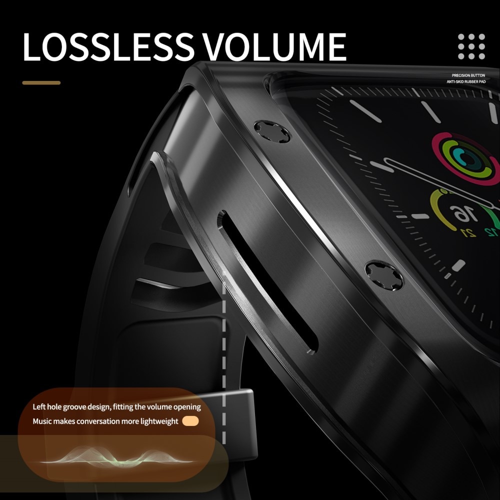 High Brushed Metal Case w Strap Apple Watch 44mm Black