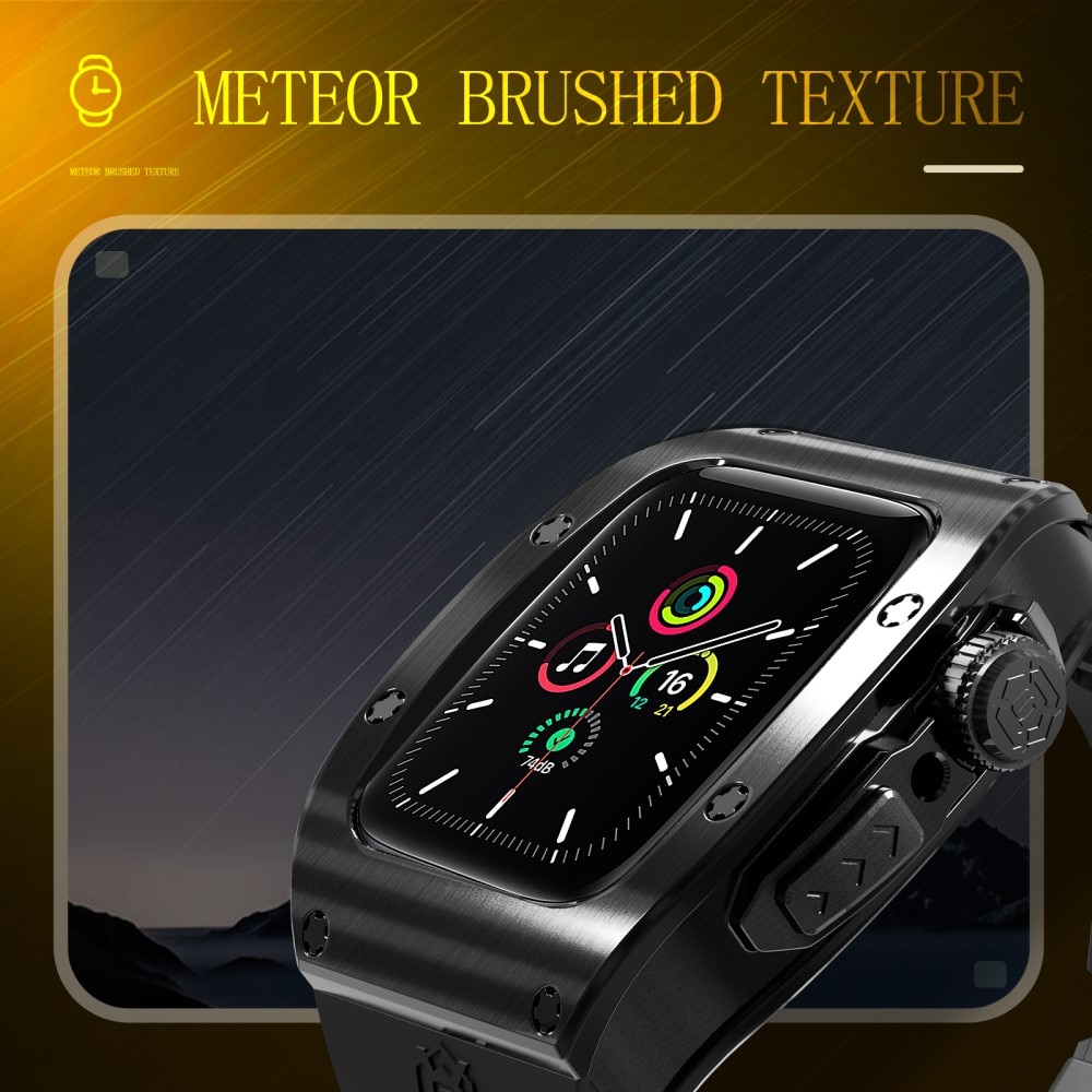 High Brushed Metal Case w Strap Apple Watch 45mm Series 9 Black