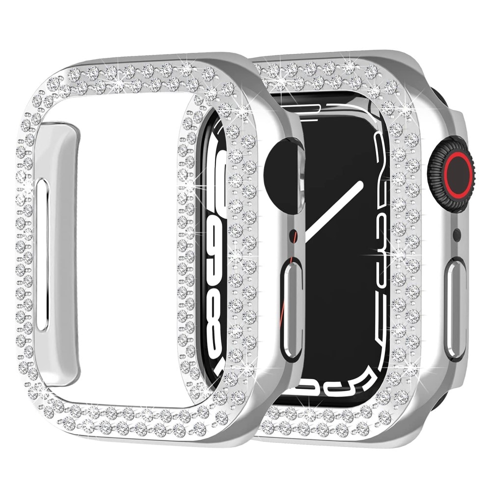 Apple Watch 41mm Series 7 Rhinestone deksel sølv