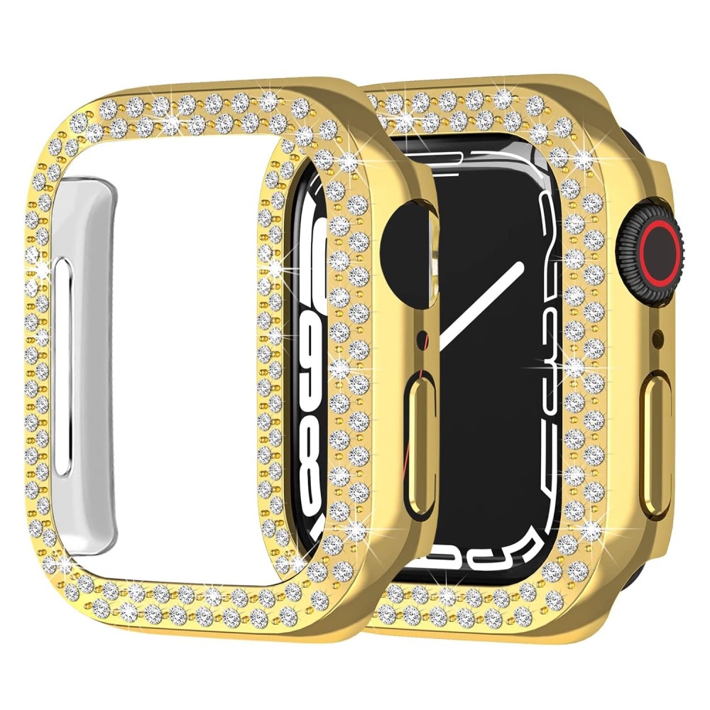 Apple Watch 45mm Series 8 Rhinestone deksel gull