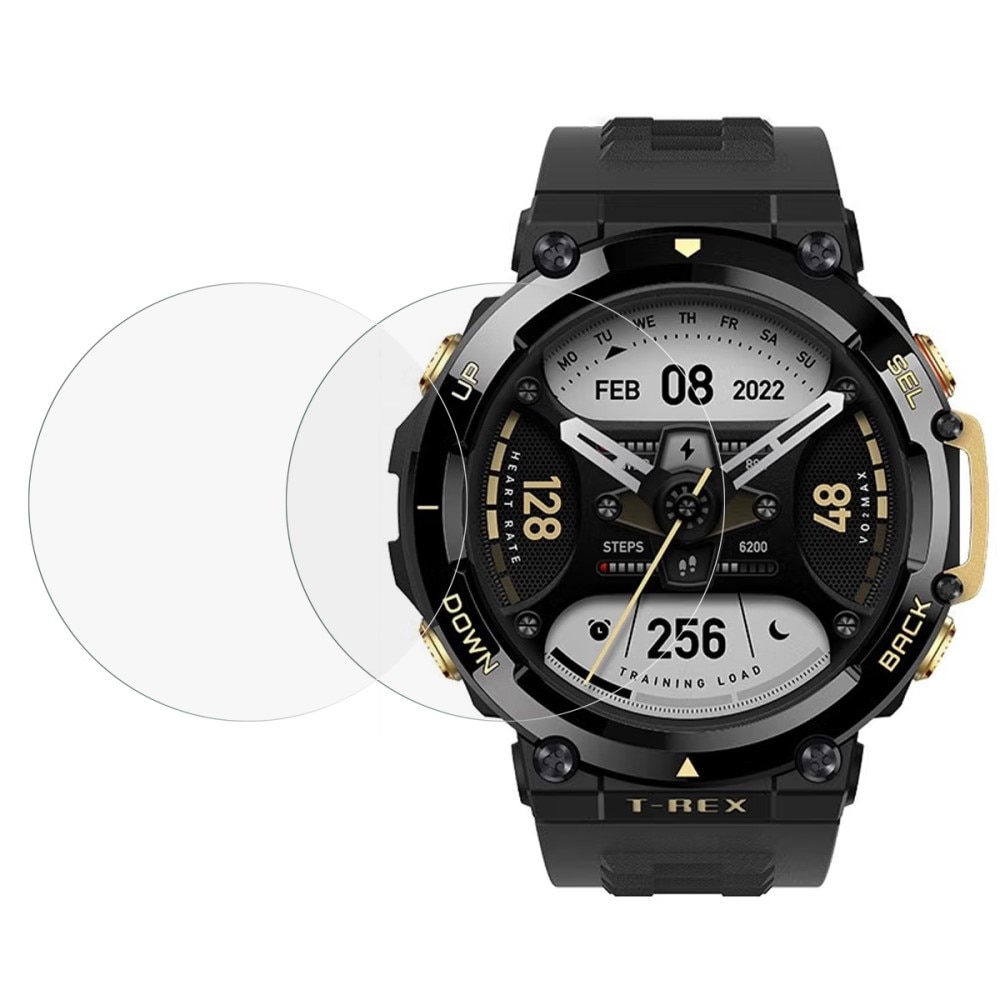 2-Pack herdet Glass 0.3mm Skjermbeskytter Amazfit T-Rex 2