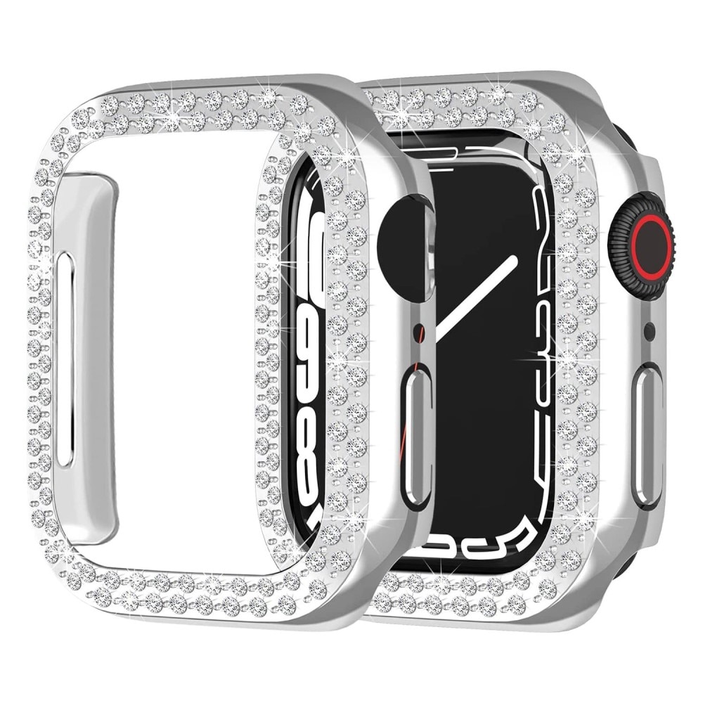 Apple Watch 44mm Rhinestone deksel sølv