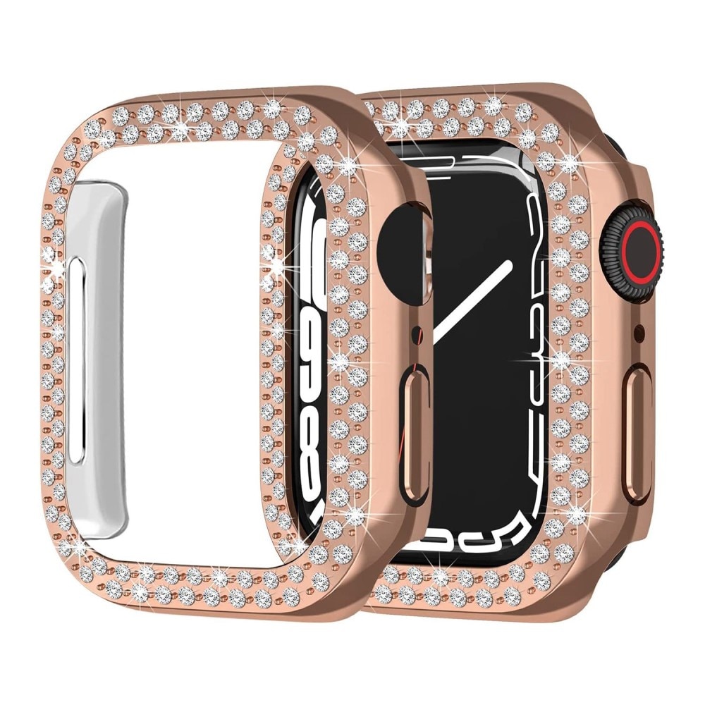 Apple Watch SE 44mm Rhinestone deksel rosegull