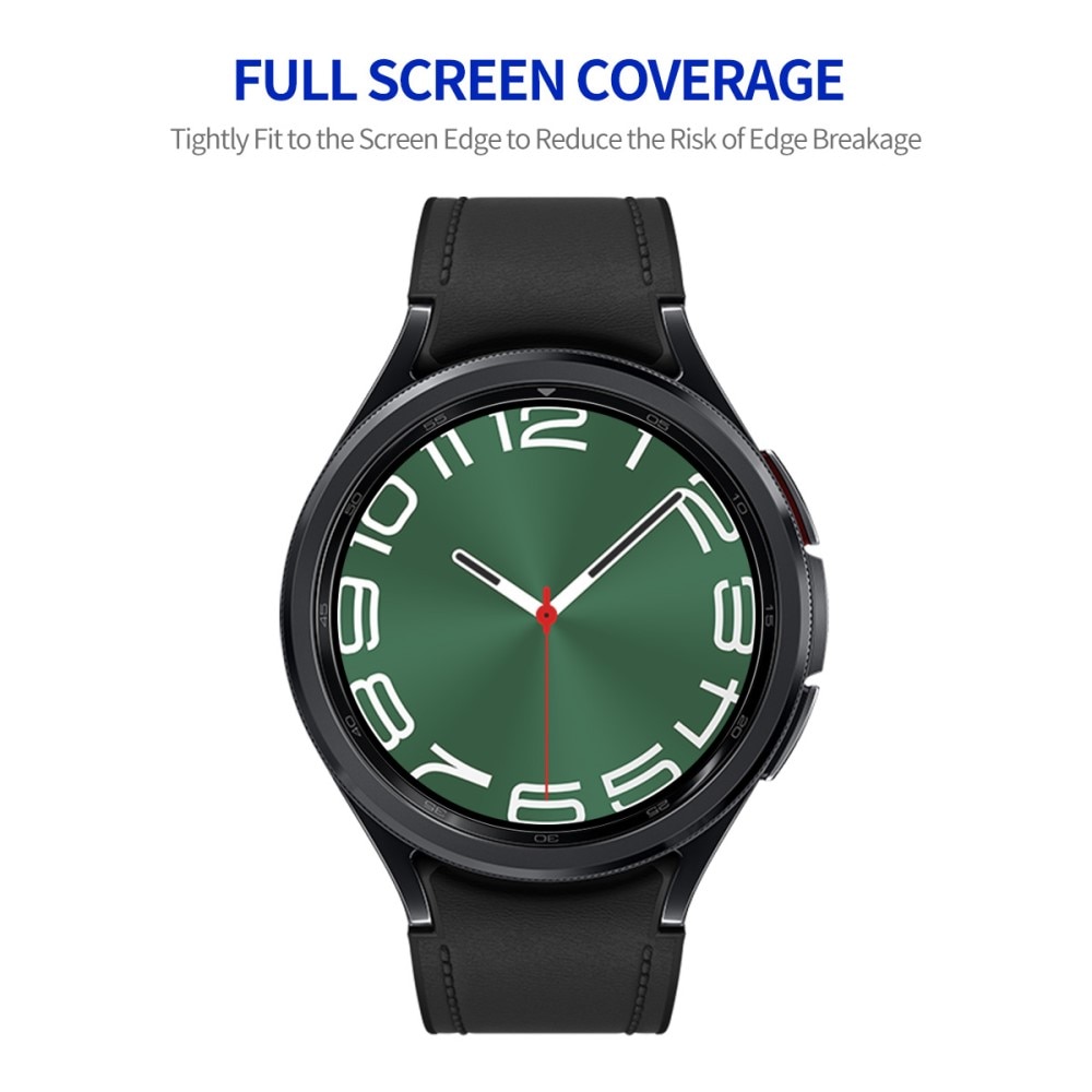 Heldekkende Skjermbeskytter Herdet Glass Samsung Galaxy Watch 6 Classic 47mm svart
