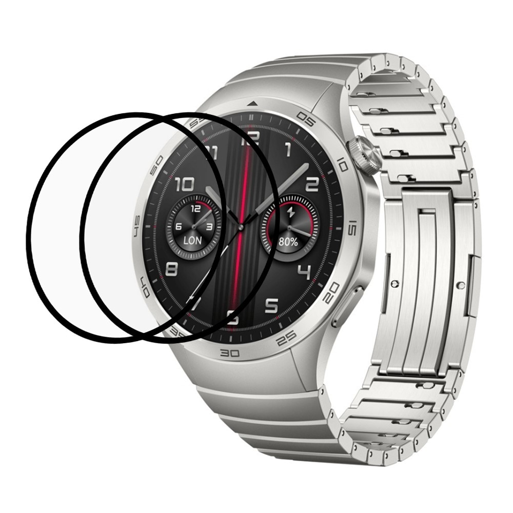 Heldekkende Skjermbeskytter Huawei Watch GT 4 46mm svart (2-pack)