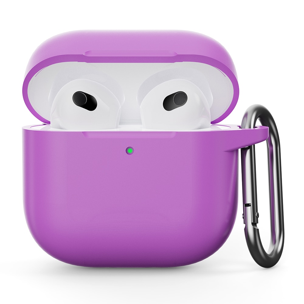 Silikondeksel med karabinkrok Apple AirPods 4 Lilla