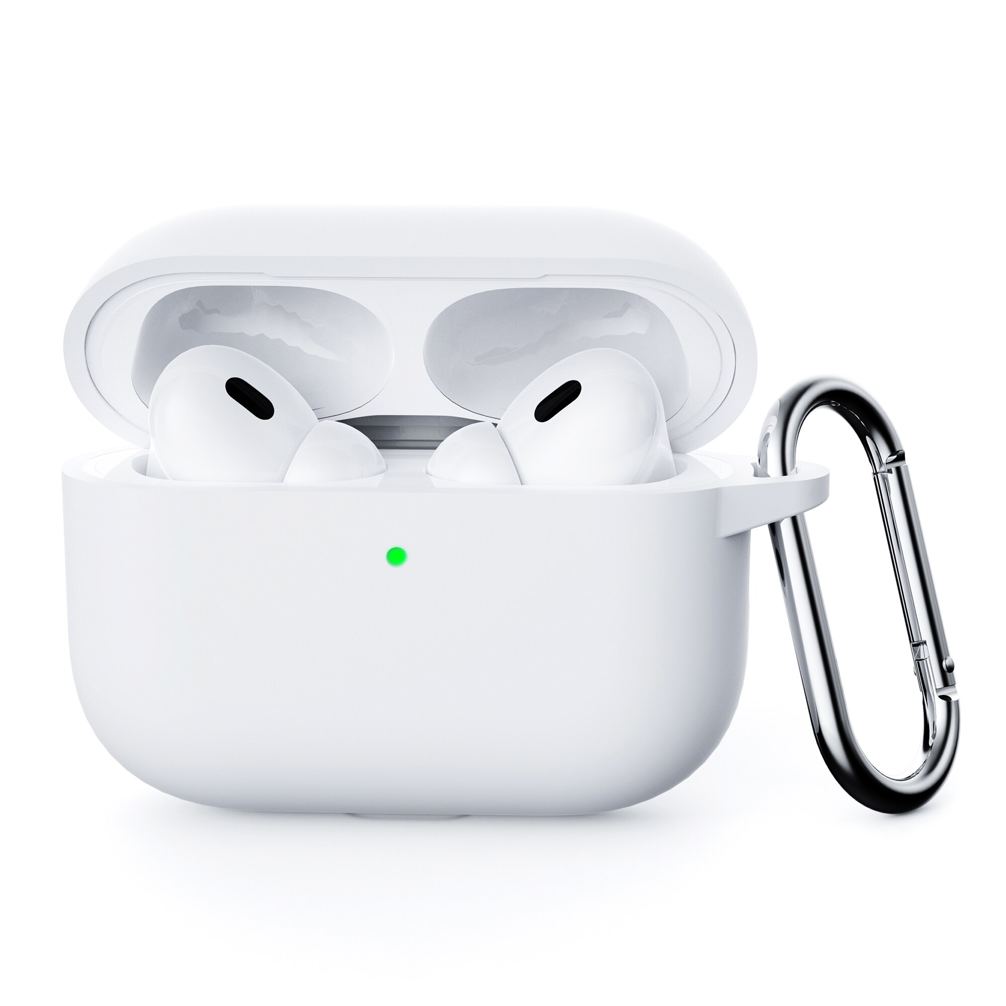Silikondeksel med karabinkrok Apple AirPods Pro 3 Hvit