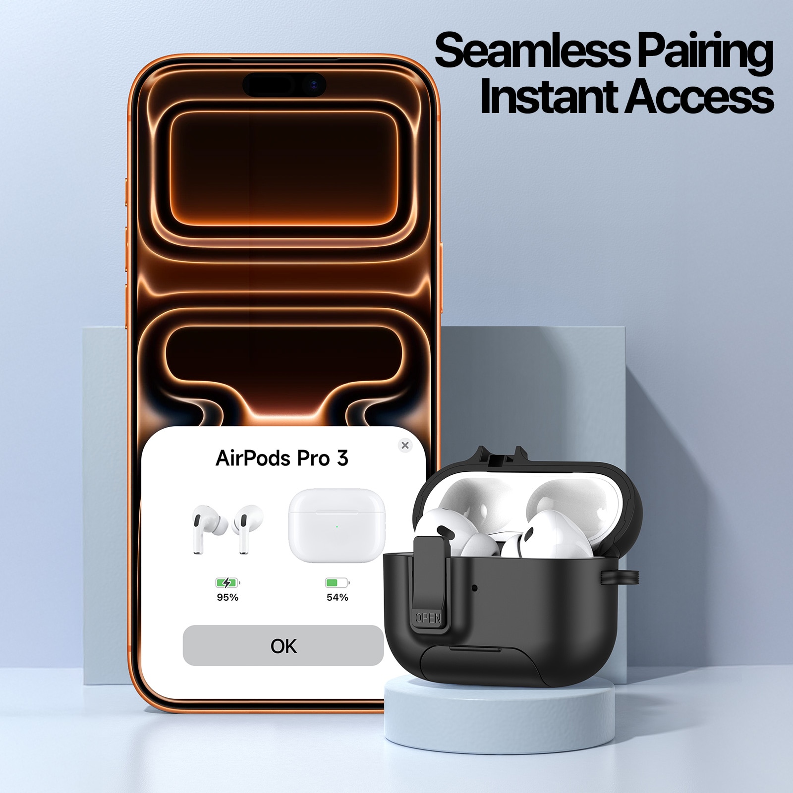 PECQ Series Deksel Apple AirPods Pro 3 Svart