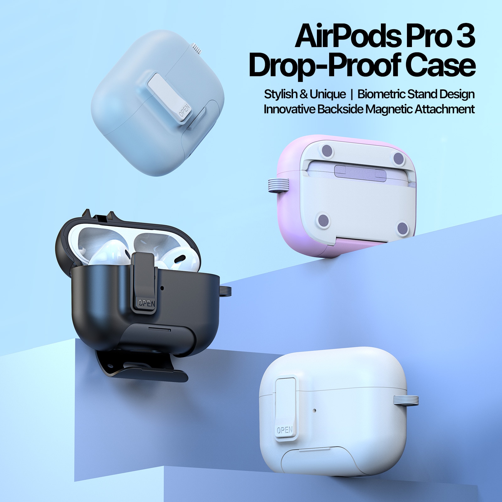 PECQ Series Deksel Apple AirPods Pro 3 Svart