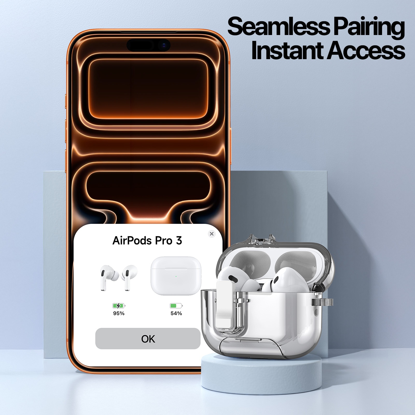 PECQ Series Deksel Apple AirPods Pro 3 Gjennomsiktig