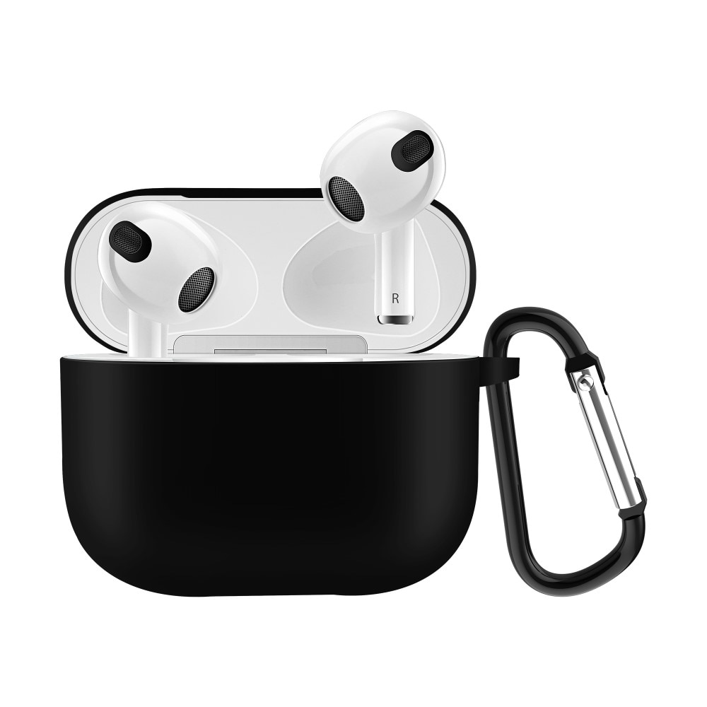 Silikondeksel med karabinkrok Apple AirPods 3 svart