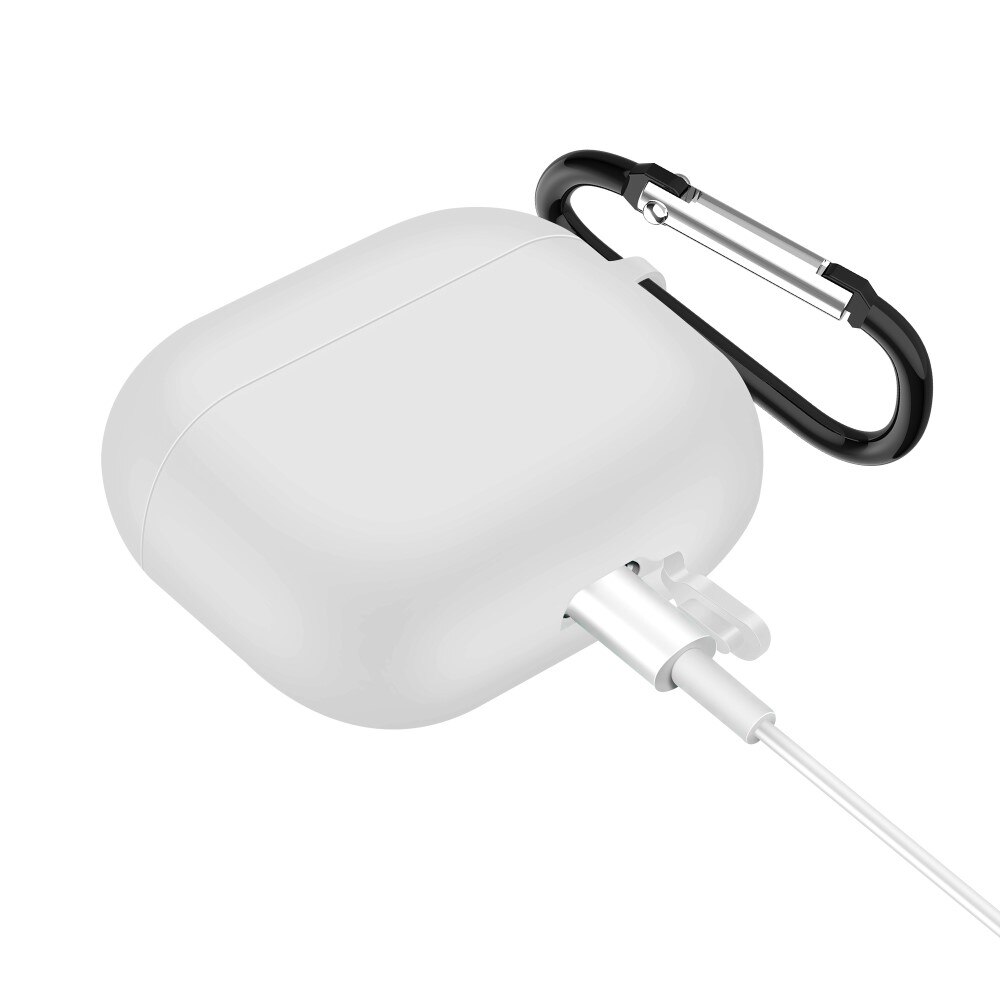 Silikondeksel med karabinkrok Apple AirPods 3 hvit