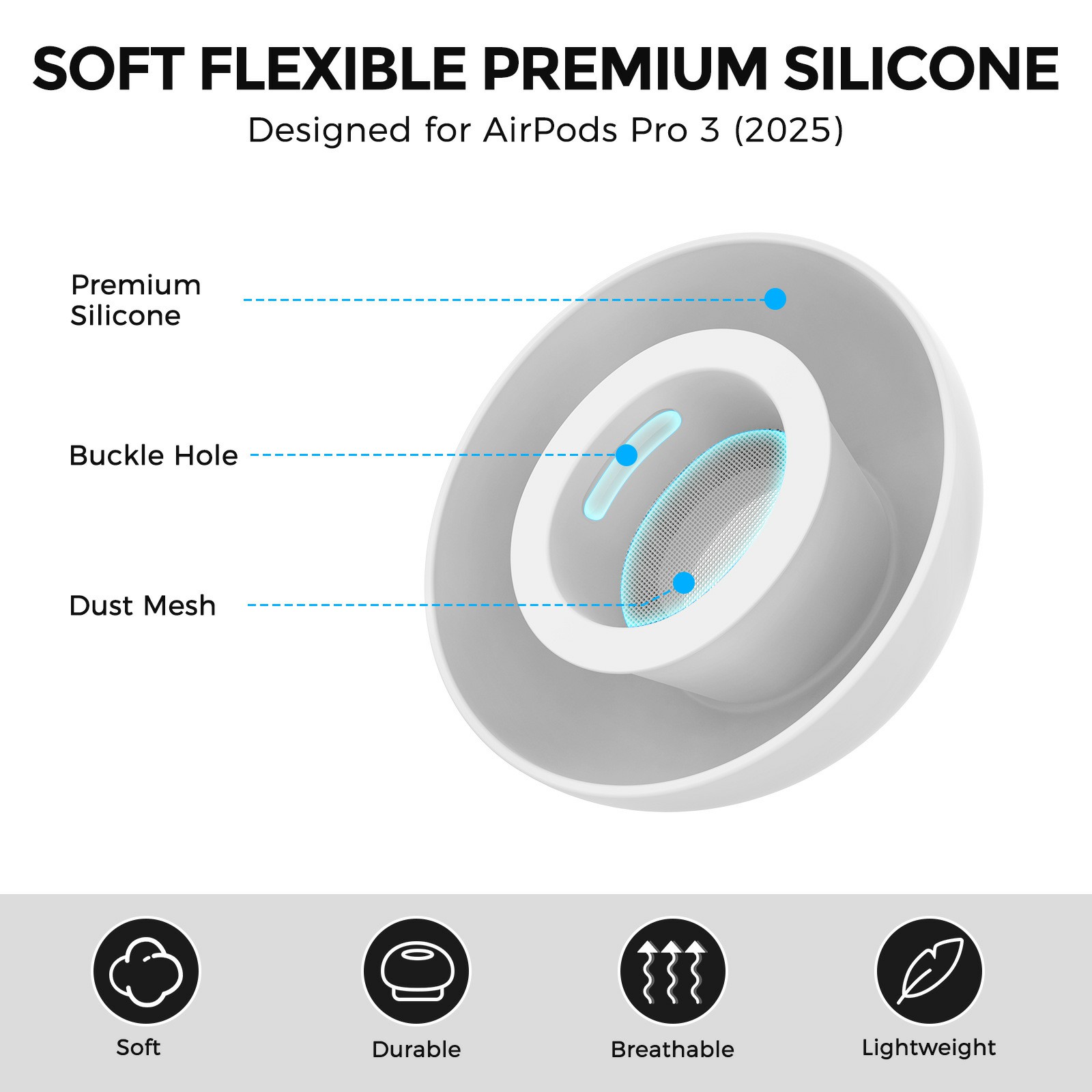 Ear Tips Apple AirPods Pro 3 Hvit (Medium)