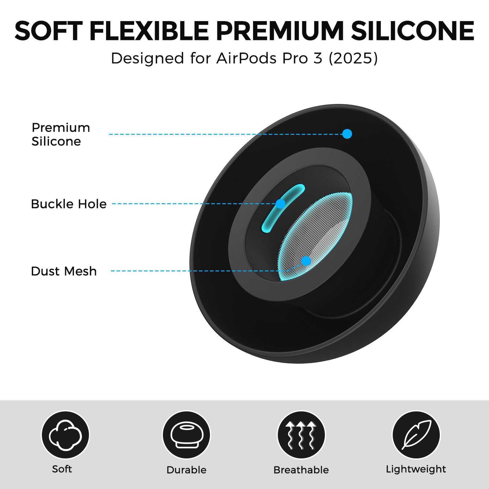 Ear Tips Apple AirPods Pro 3 Svart (Medium)