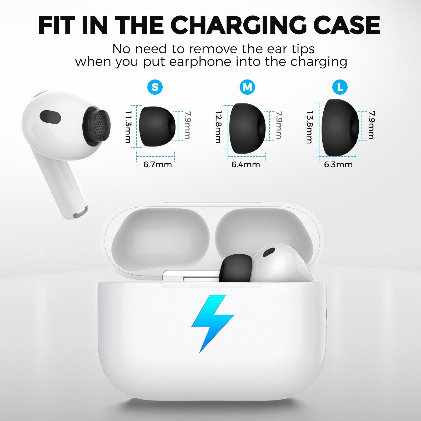 Ear Tips (3-pack) Apple AirPods Pro 3 Svart