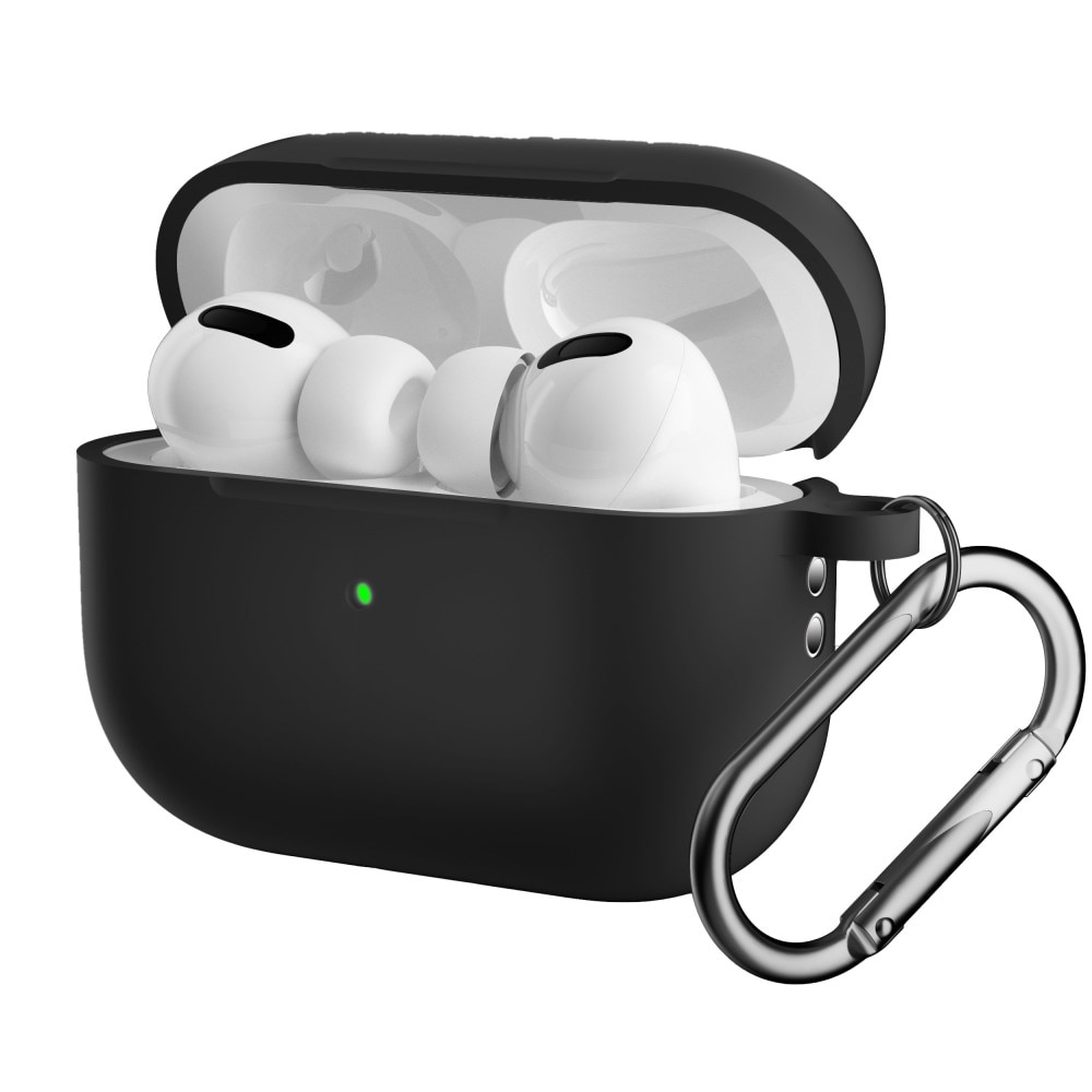 Silikondeksel med karabinkrok Apple AirPods Pro 2 svart