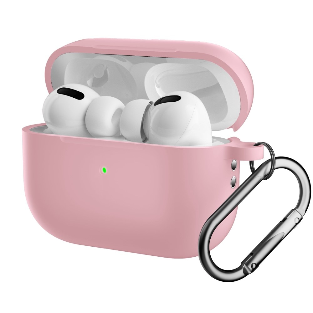 Silikondeksel med karabinkrok Apple AirPods Pro 2 rosa