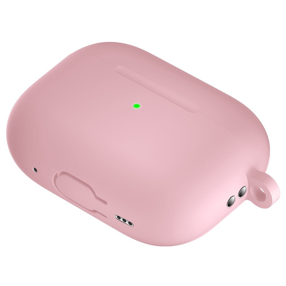 Silikondeksel med karabinkrok Apple AirPods Pro 2 rosa