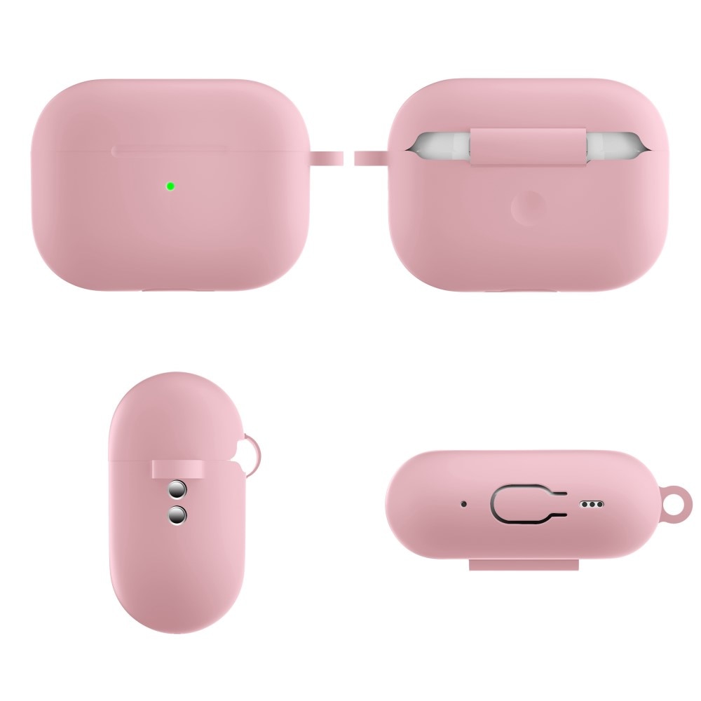 Silikondeksel med karabinkrok Apple AirPods Pro 2 rosa