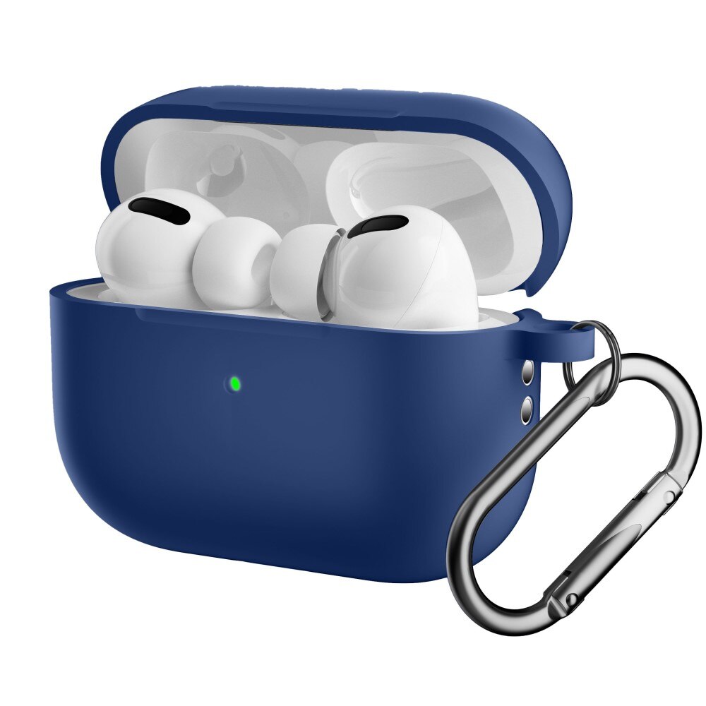 Silikondeksel med karabinkrok Apple AirPods Pro 2 blå