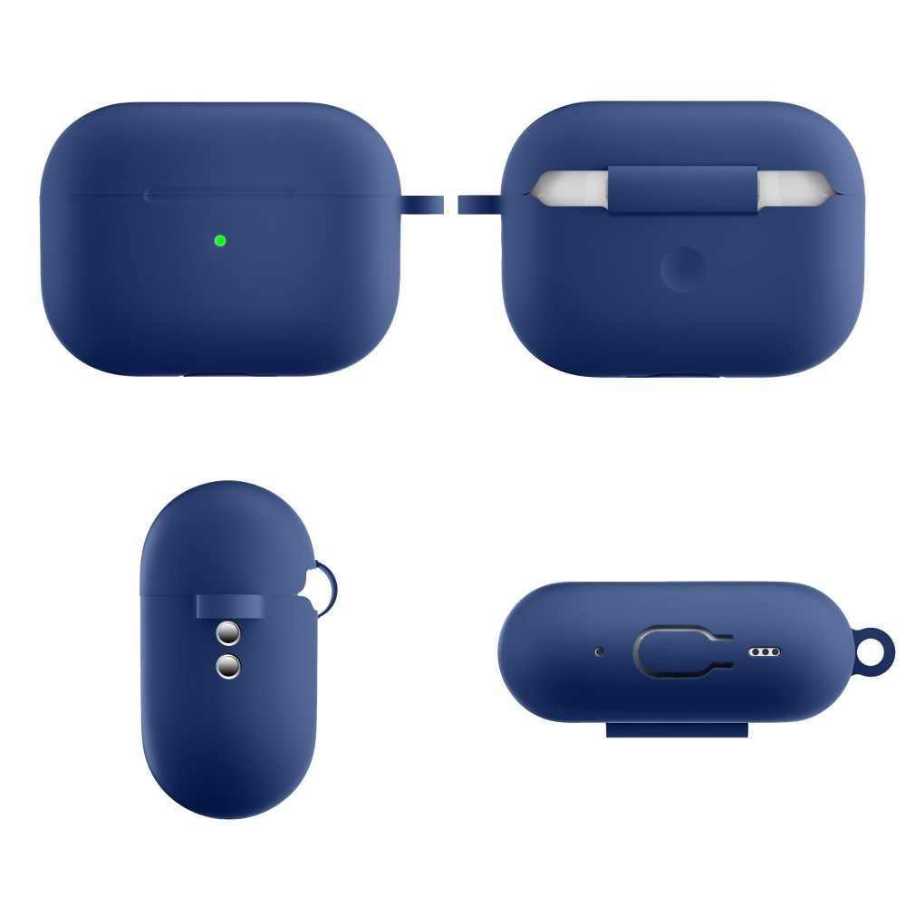 Silikondeksel med karabinkrok Apple AirPods Pro 2 blå