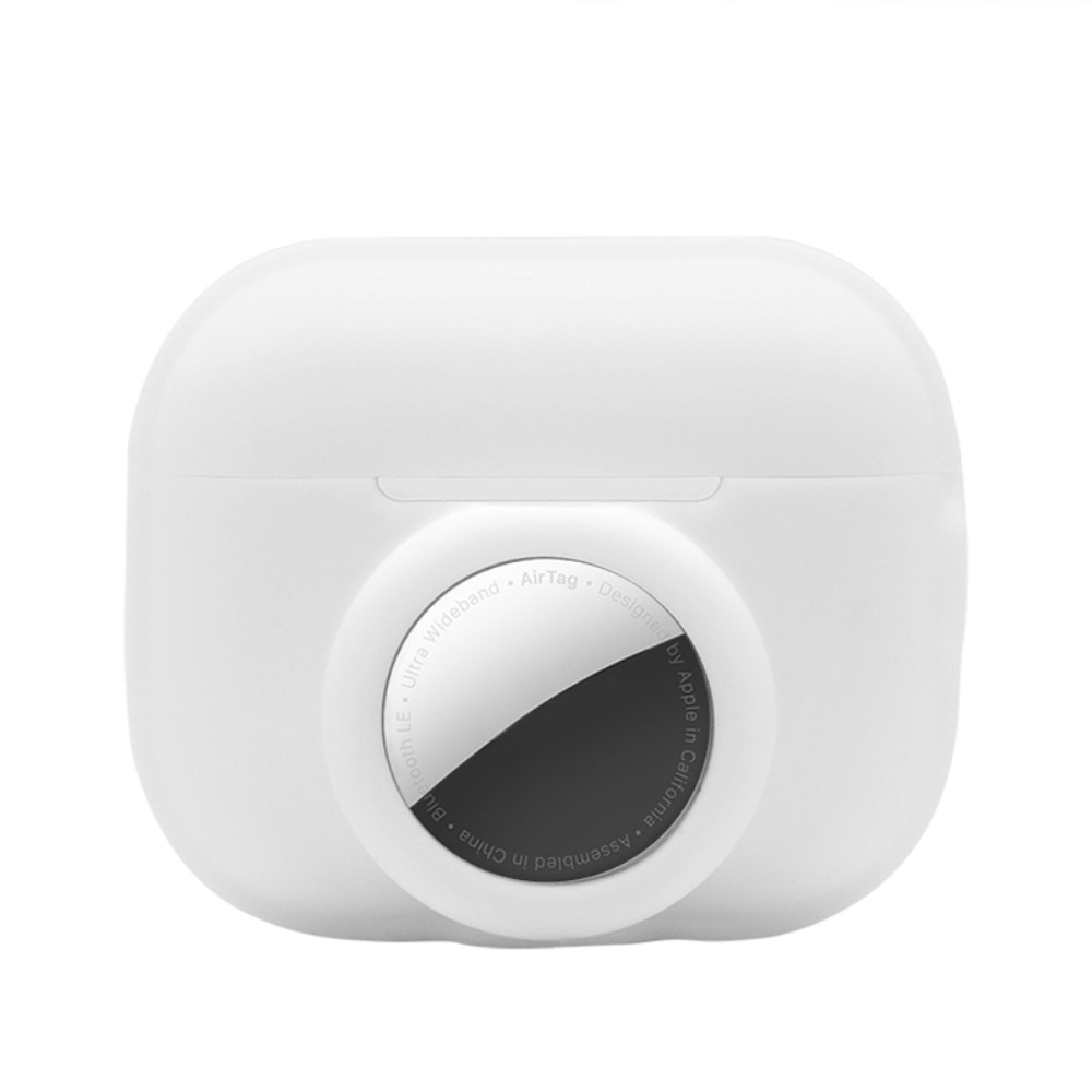 Silikondeksel med AirTag holder Apple AirPods Pro 2 hvit