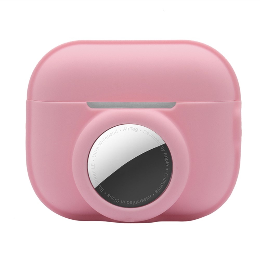 Silikondeksel med AirTag holder Apple AirPods Pro 2 rosa