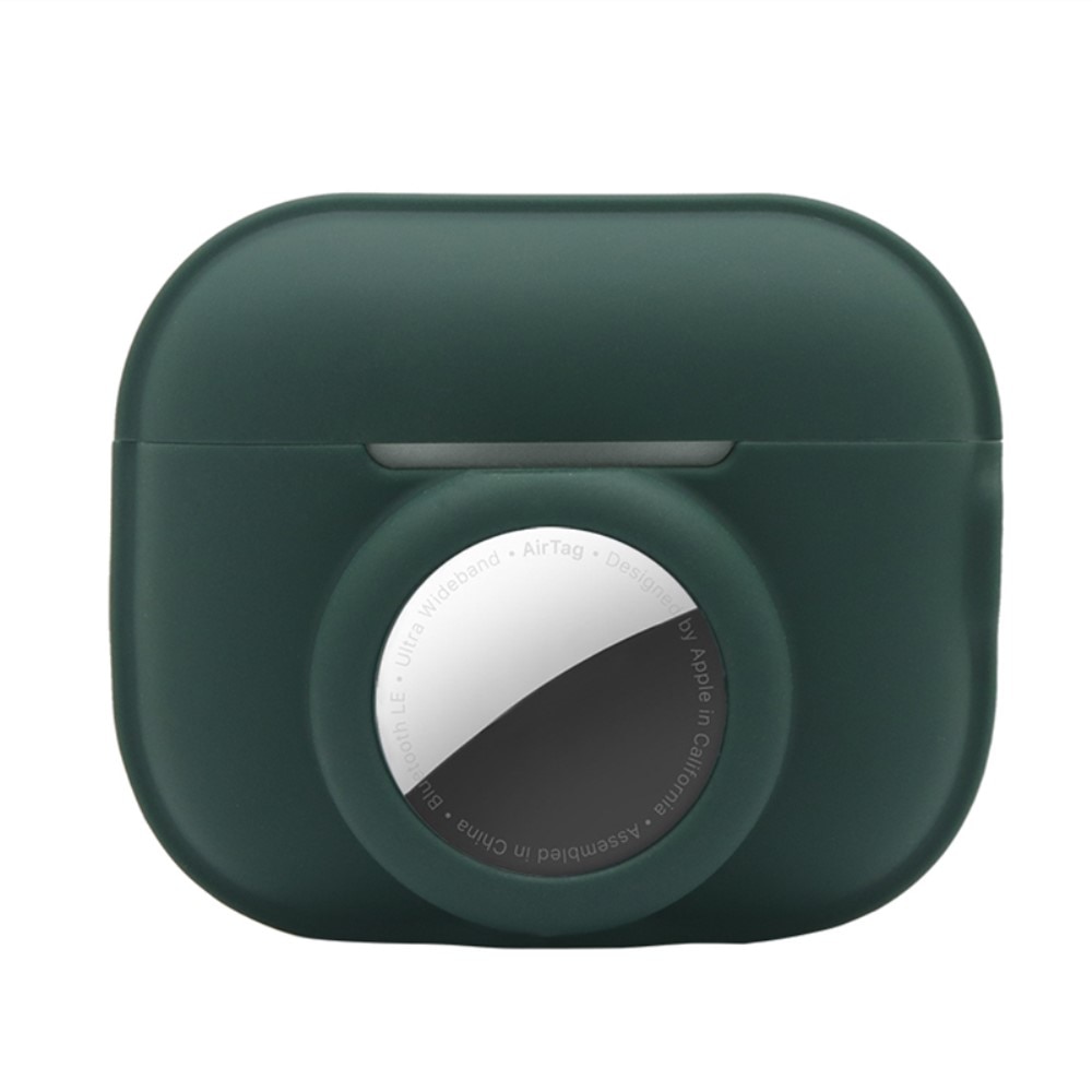 Silikondeksel med AirTag holder Apple AirPods Pro 2 mørk grønn