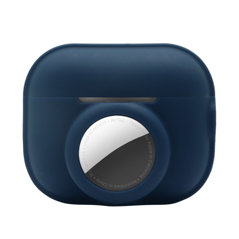 Silikondeksel med AirTag holder Apple AirPods Pro 2 mørke blå