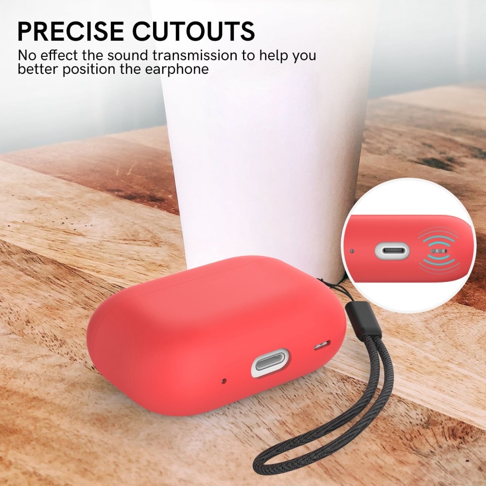 Silicone Handstrap Case Apple AirPods Pro 2 rød