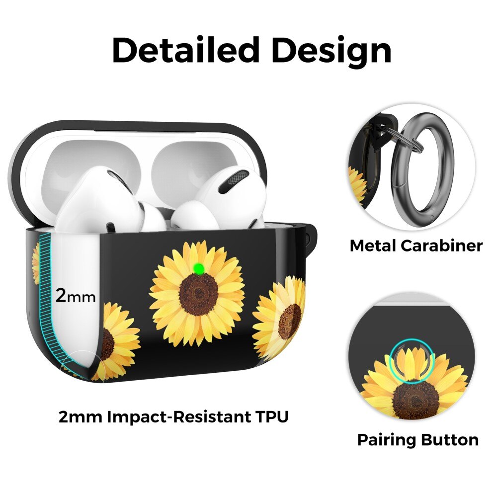 Deksel TPU med karabinkrok Apple AirPods Pro solsikke