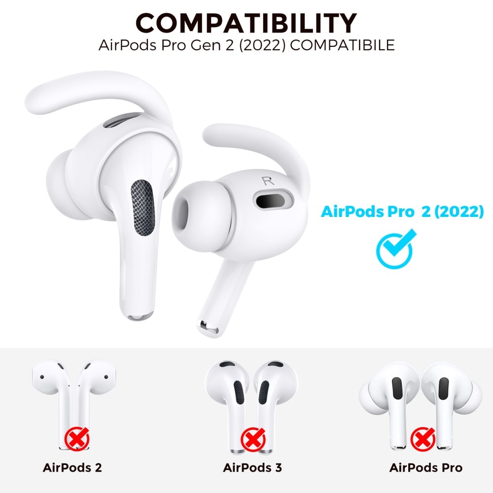 Sport Earhooks Silicone Apple AirPods Pro hvit