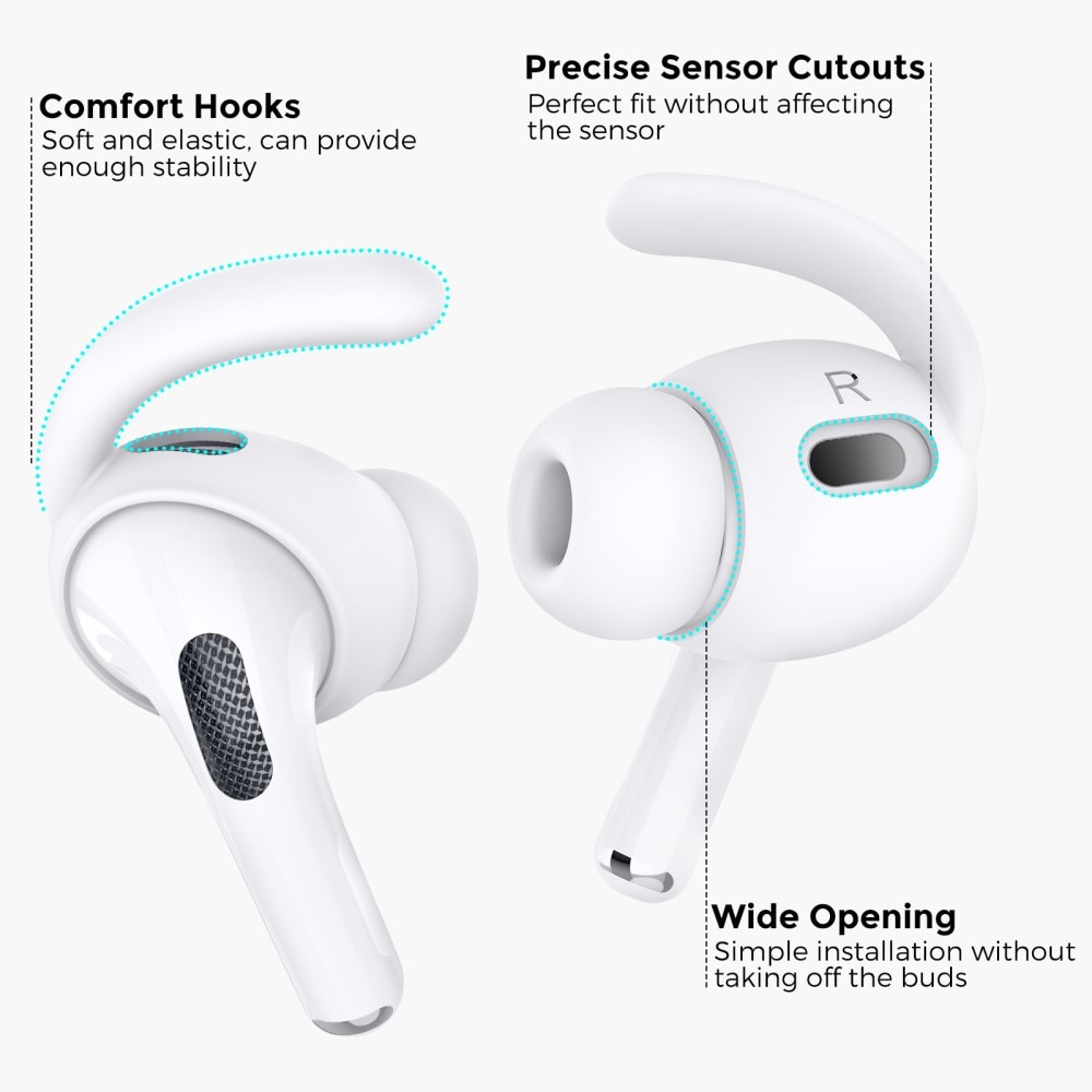 Sport Earhooks Silicone Apple AirPods Pro hvit