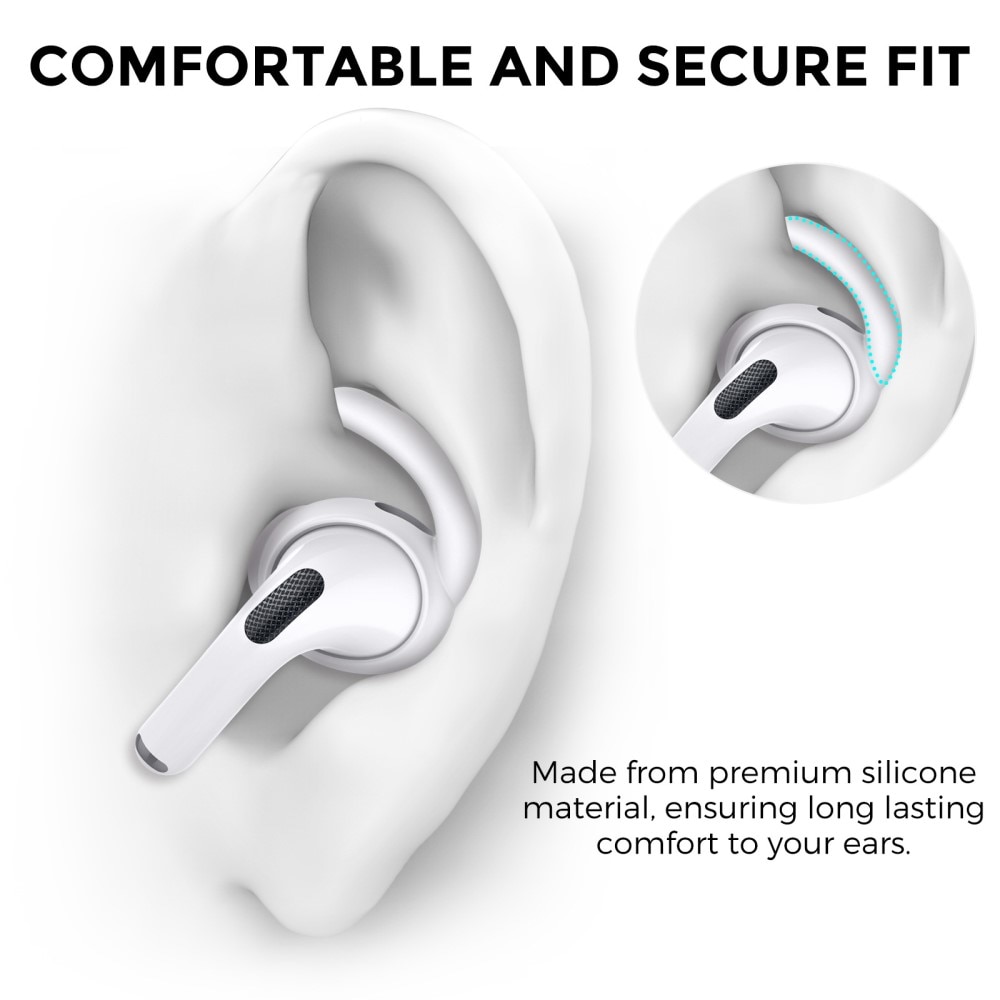 Sport Earhooks Silicone Apple AirPods Pro hvit